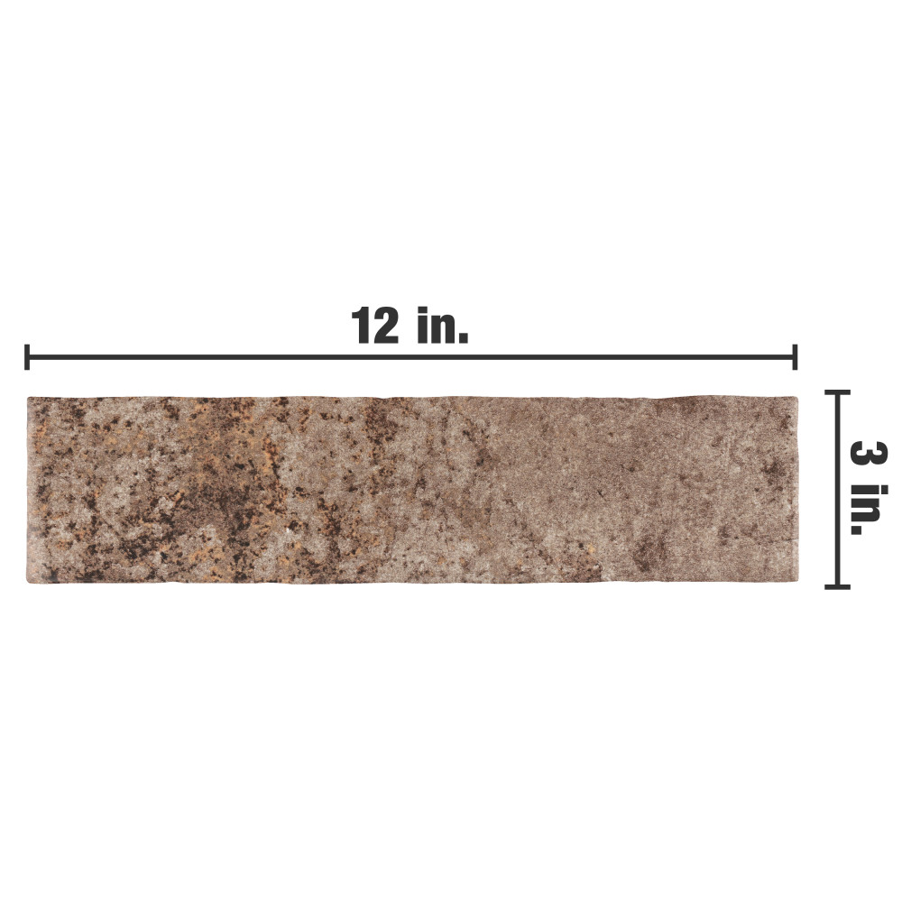 London Brown Glossy 3 in. x 12 in. Ceramic Wall Tile