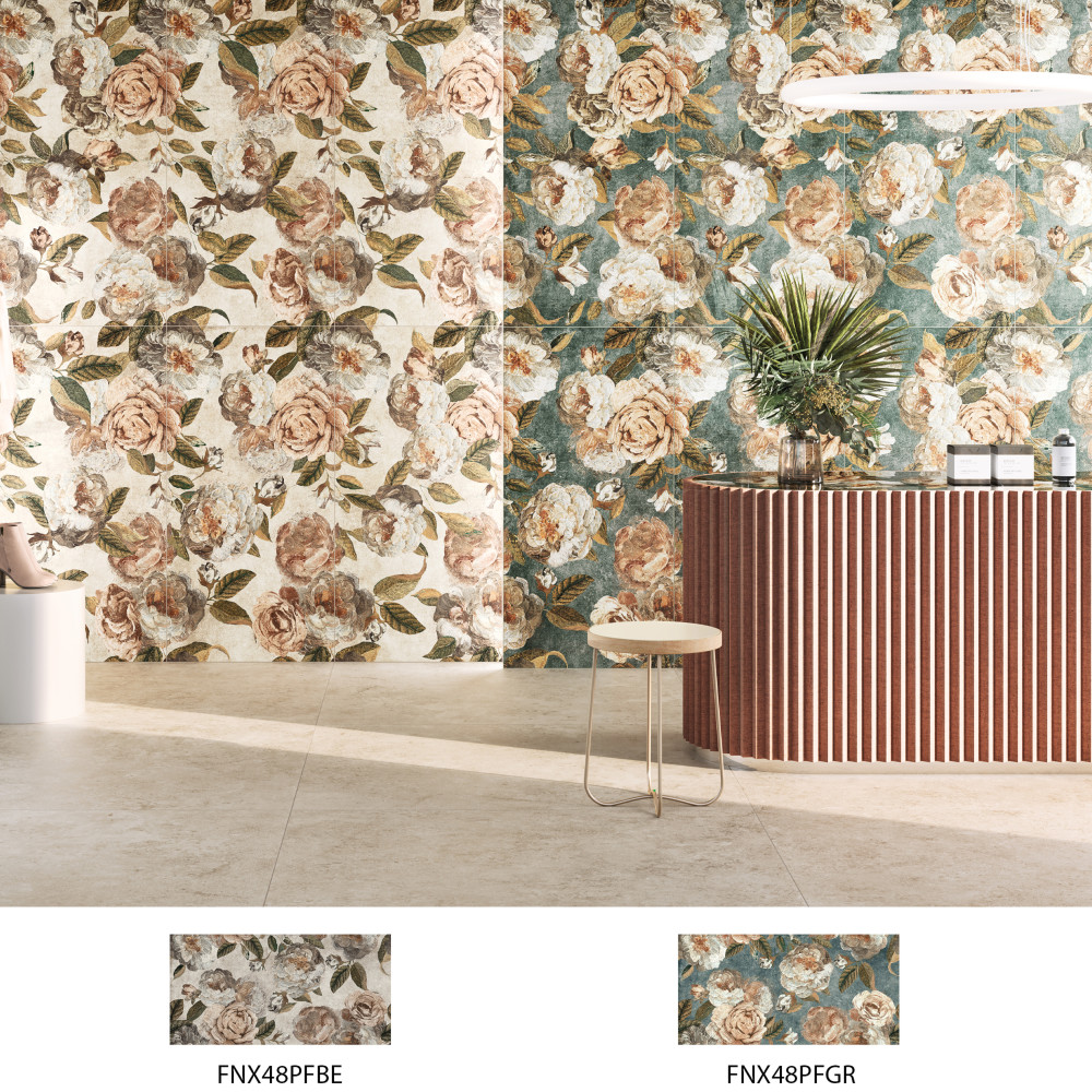 Parete Fiori Beige 23-1/2 in. x 47 in. Porcelain Floor and Wall Tile