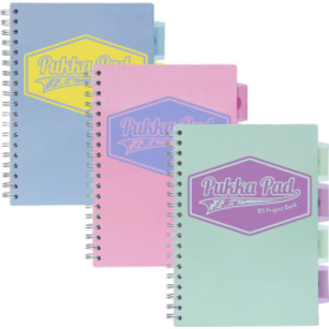 Cuadernos divisores Pastel B5 de 5 temas, 8 x 10 pulgadas, colores surtidos, paquete de 3