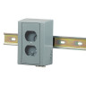 HI-Impact® DIN Rail Utility Box Kit Polymer 2-Ports Vertical Mount Gray 3.3 W x 4.97 D in.