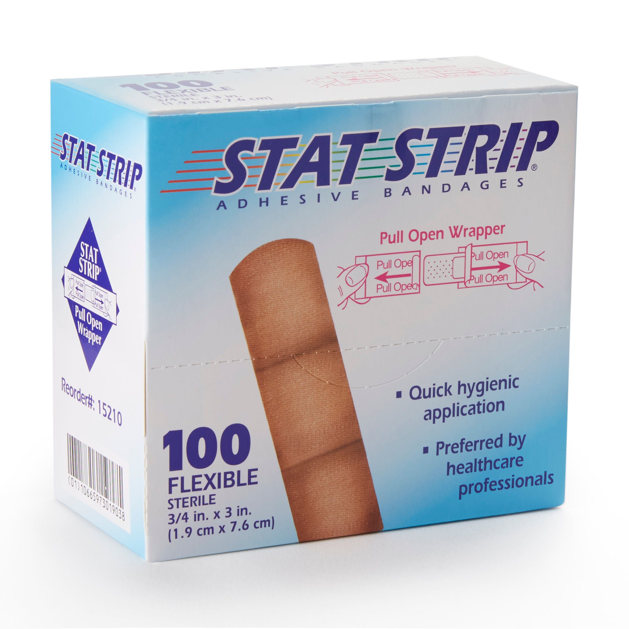American® White Cross Stat Strip® Adhesive Strip, 3/4 x 3 Inch