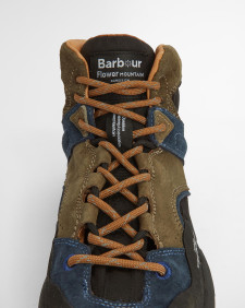 Barbour x Flower Mountain Back Country Uni Mid Trainers Navy Olive