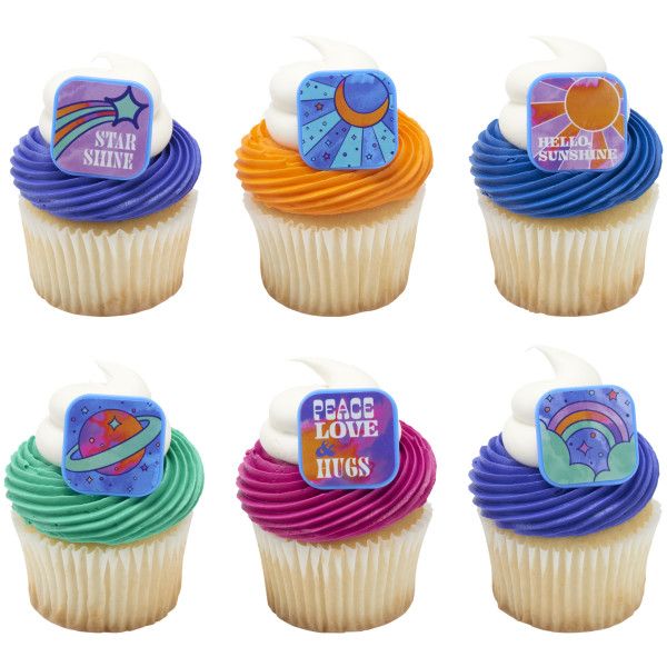 Peace, Love & Hugs-Assortment Cupcake Rings
