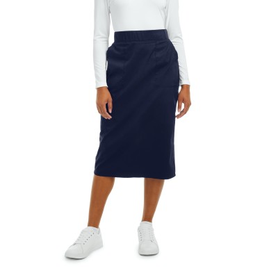 Landau ProFlex LK600 Women&#8216;s 6 Pocket Elastic Back-Flat Front Wrinkle Resistant Medical Hospital Scrub Skirt-Landau