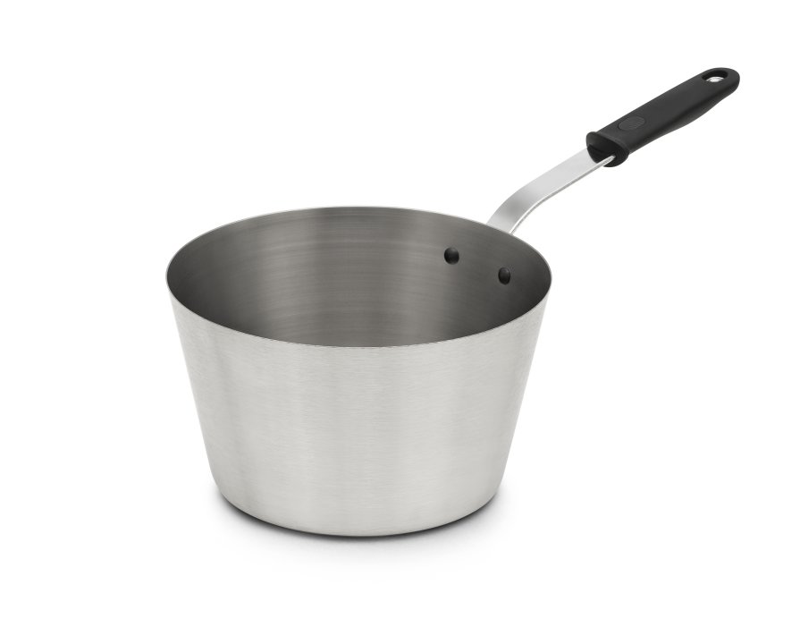 7-quart heavy-duty stainless steel tapered saucepan and silicone handle