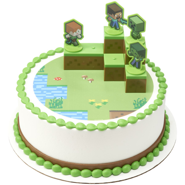 MINECRAFT Mobs Beware! PhotoCake® Edible Image® DecoSet® Background