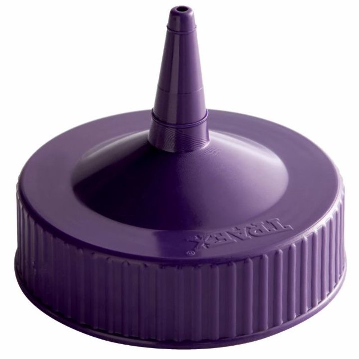 Traex® wide-mouth squeeze dispenser single-tip replacement cap in purple