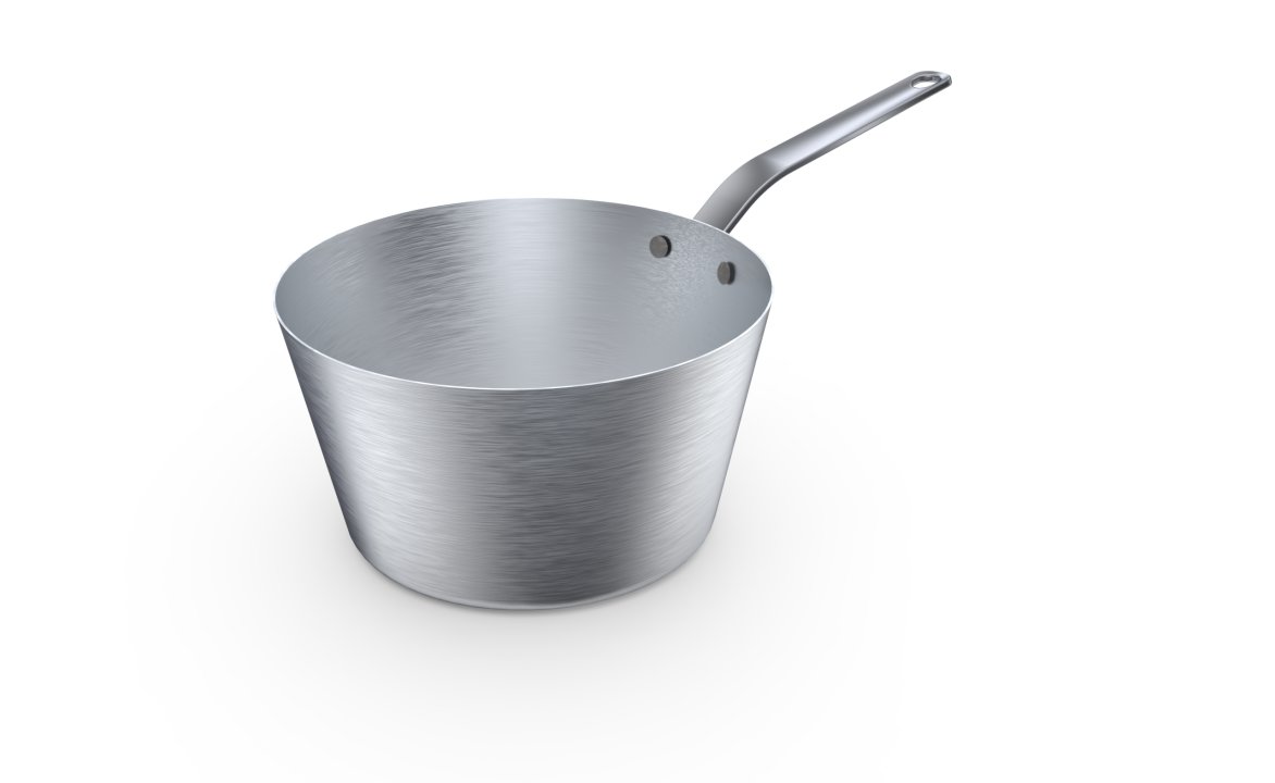 2-quart heavy-duty stainless steel tapered saucepan and plated handle