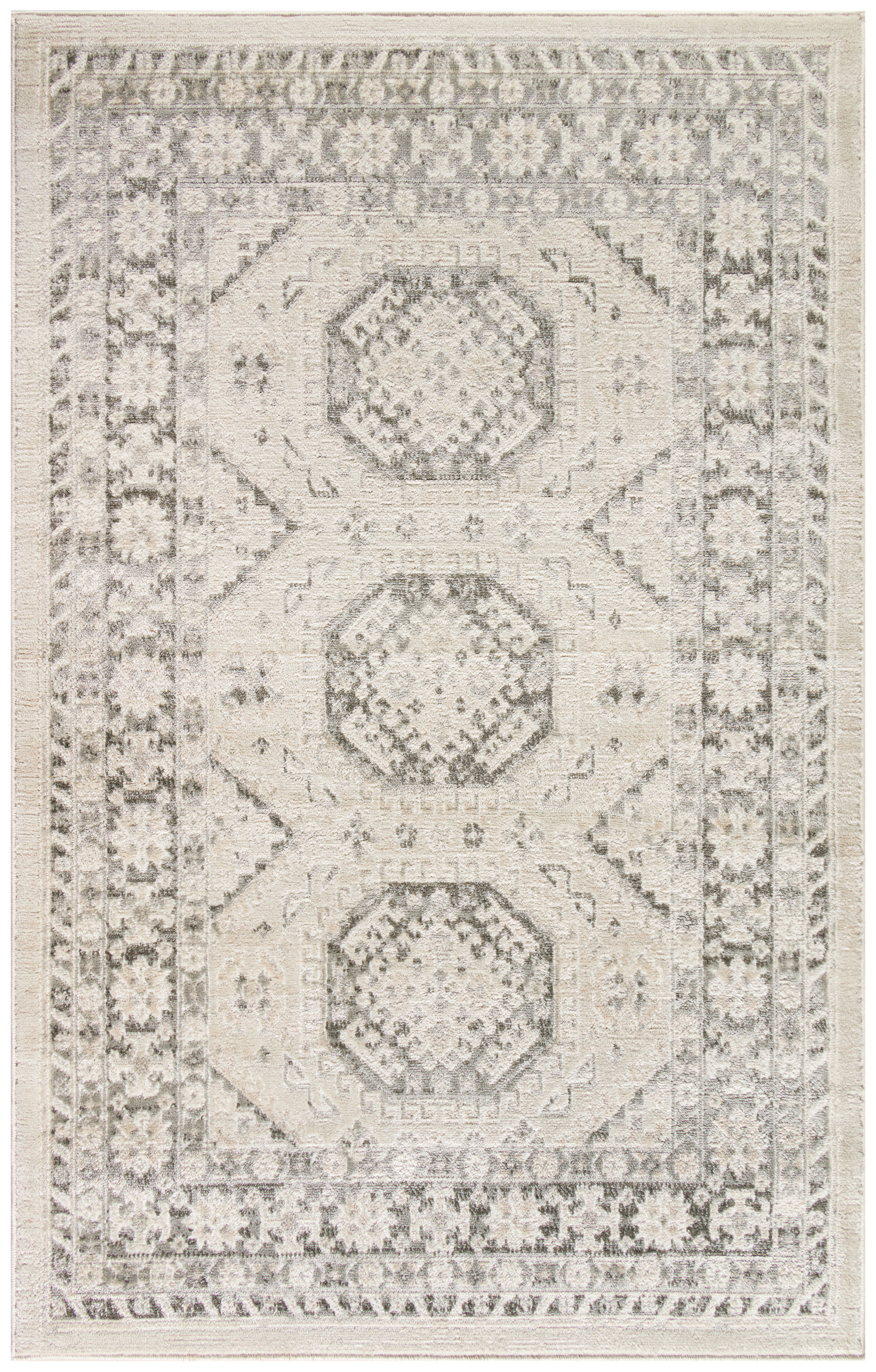 Nourison Serenity Home 3'11" x 5'11" Ivory Grey Vintage Indoor Rug