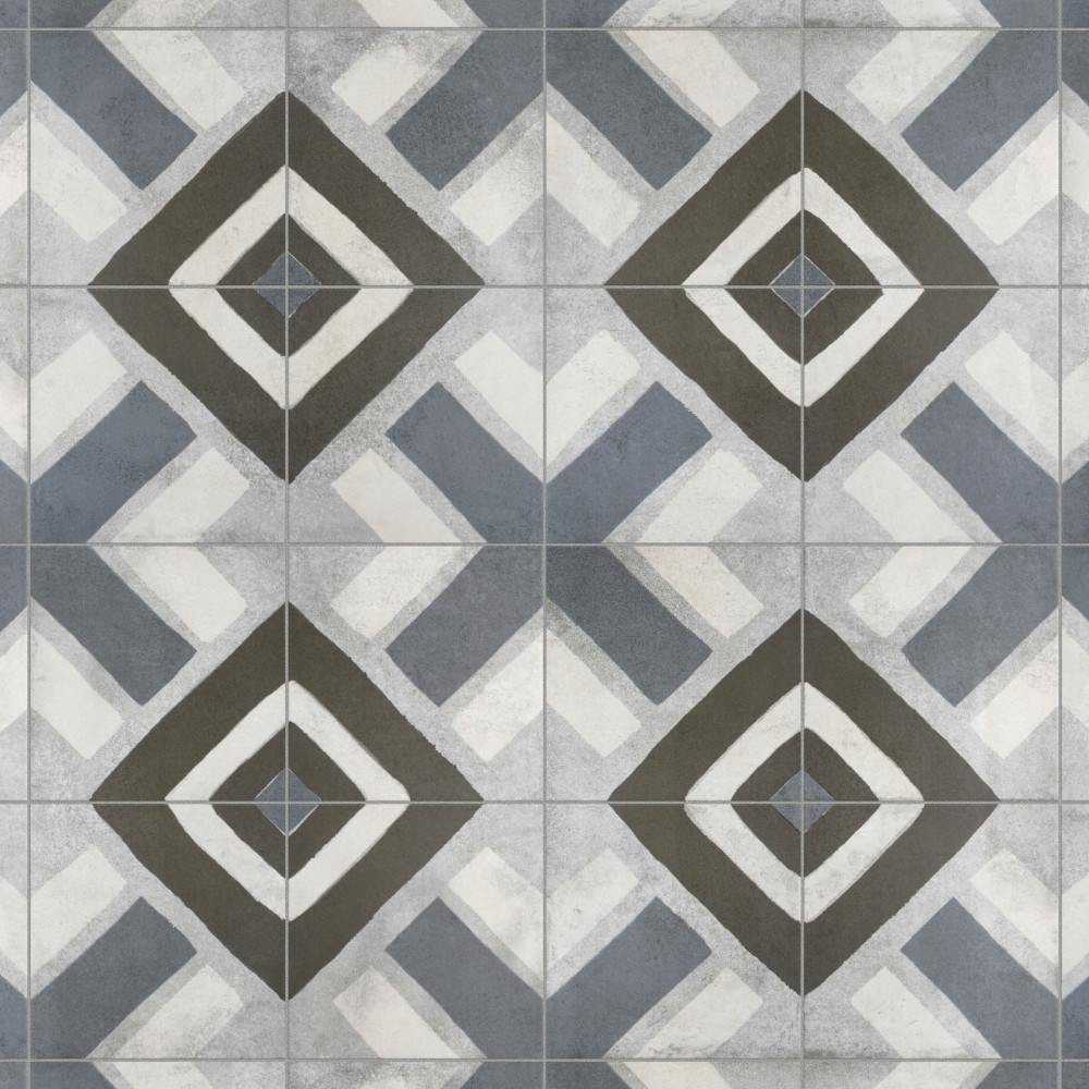 Kings Sena Azul 17.75x17.75 Square Porcelain Floor and Wall Digital Pattern