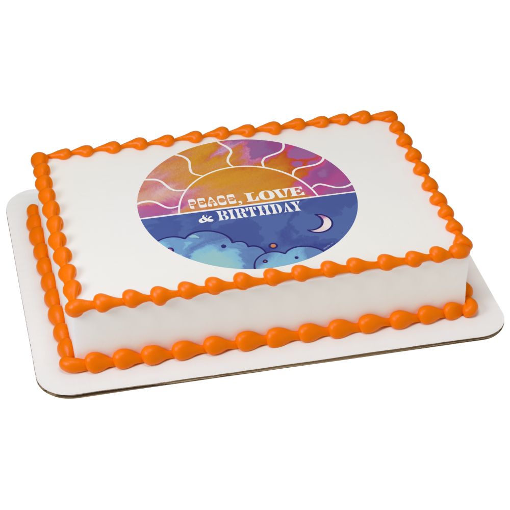 Image Cake Peace, Love & Birthday