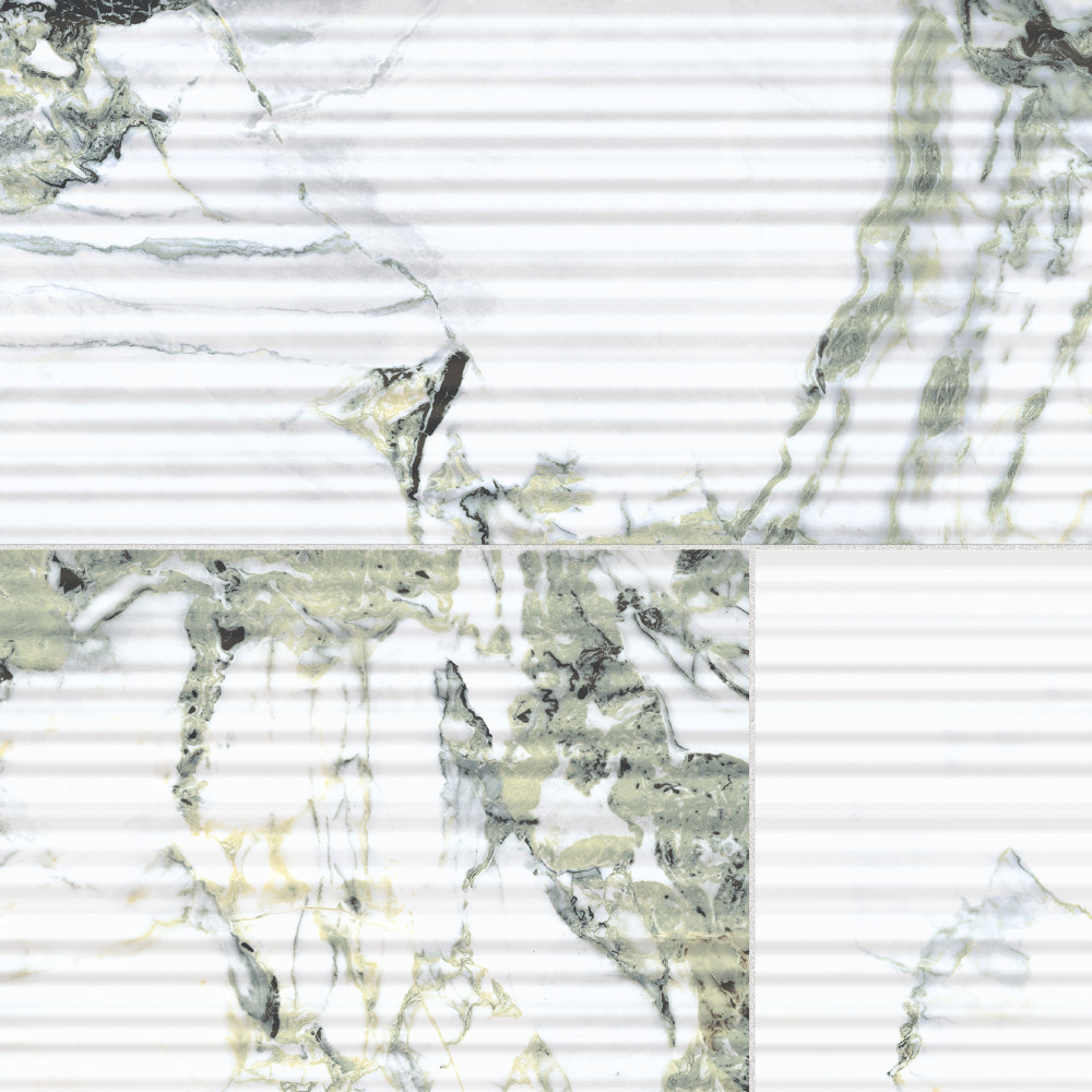 Touche Pleated Deco Jade 11-3/4 in. x 23-1/2 in. Porcelain Floor and Wall Tile