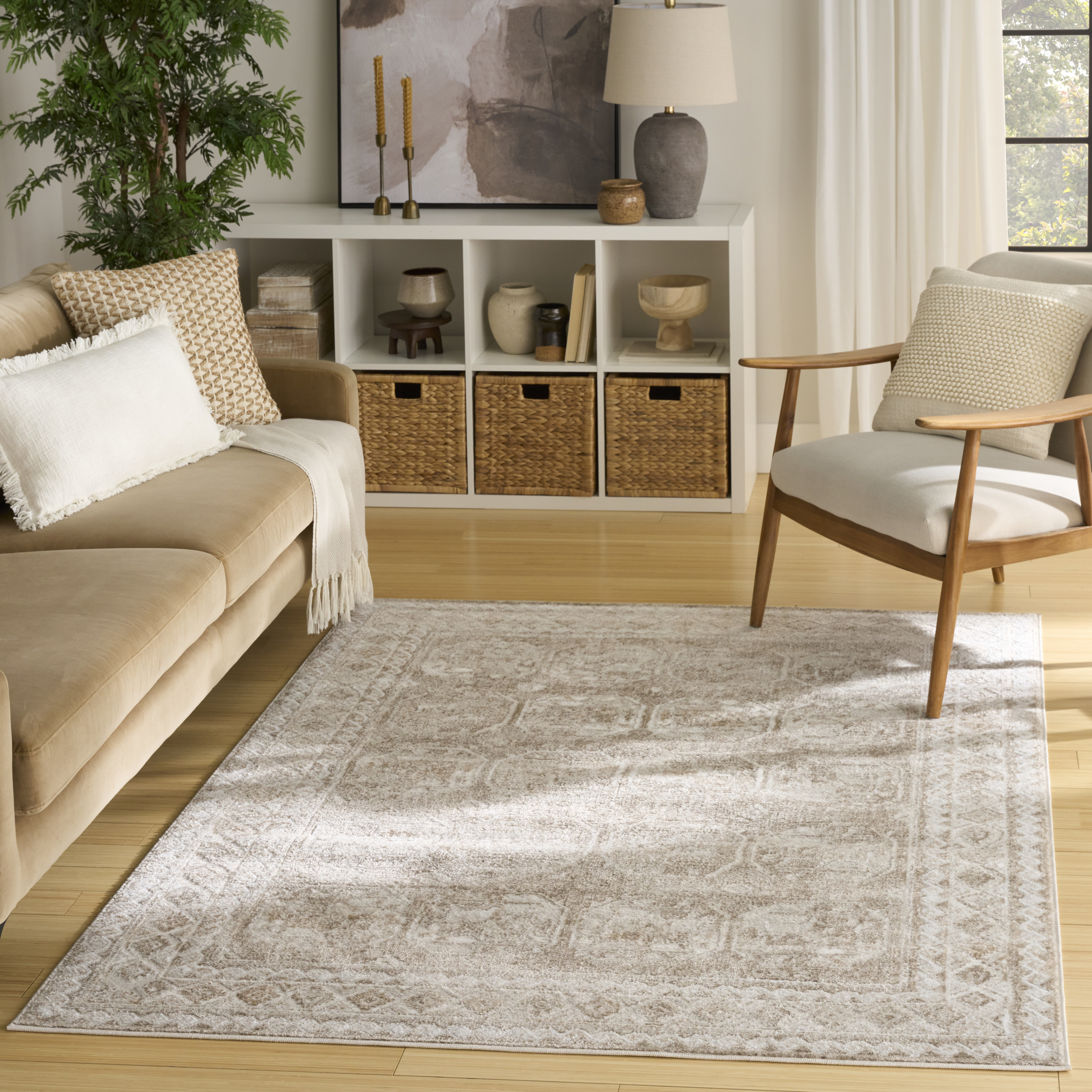 Nourison Dekor 5'3" x 7' Ivory Taupe Vintage Indoor Rug