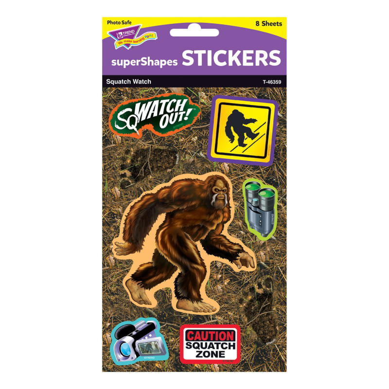 Squatch Watch Large superShapes Stickers, 64 ct.