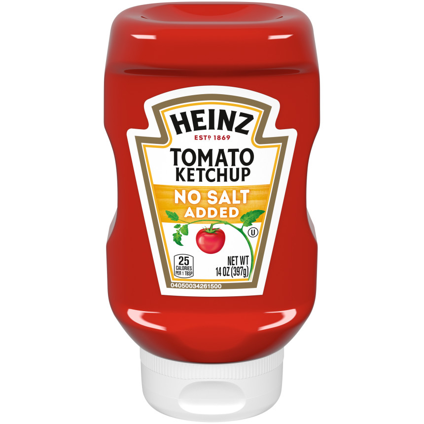  Heinz Tomato Ketchup No Salt Added, 14 oz Bottle 