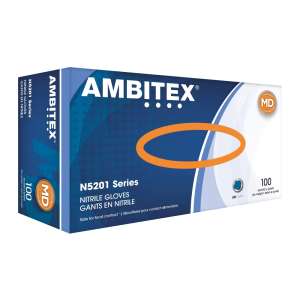 Tradex, AMBITEX®, General Purpose Gloves, Nitrile, 3.5 mil, Powder Free, M, Blue