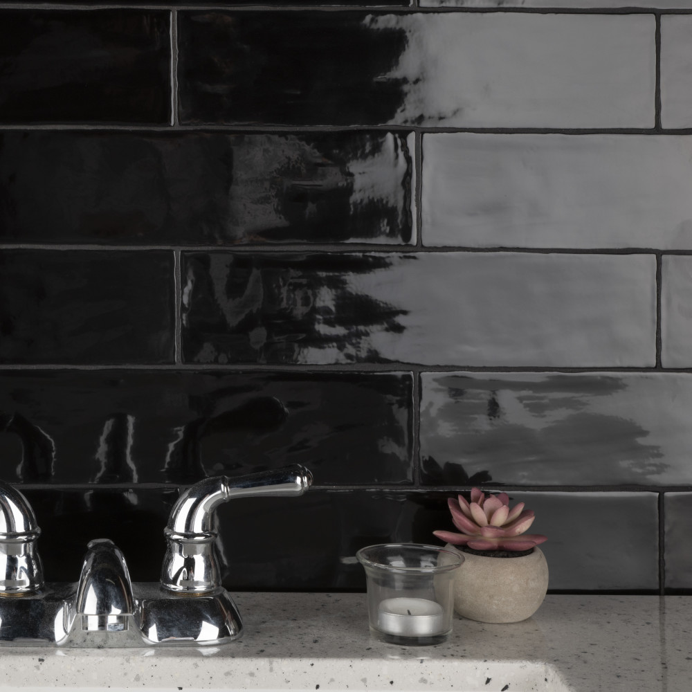 Chester Nero 3 in. x 12 in. Ceramic Wall Tile