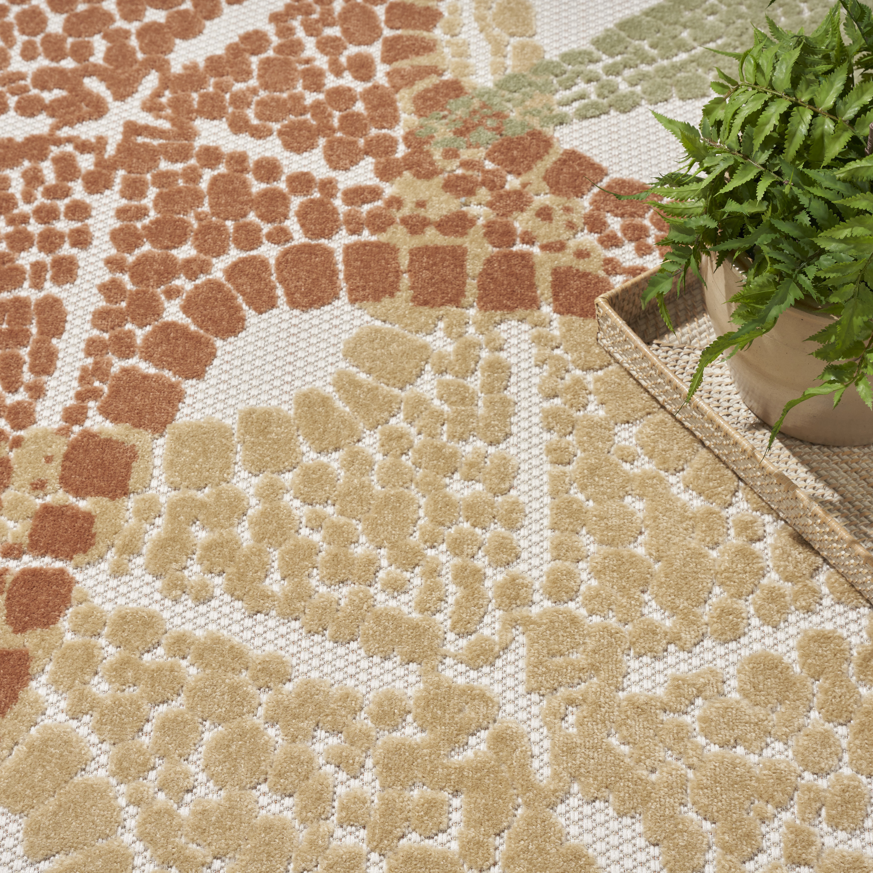 Nourison Aloha 5'3" x 7'5" Ivory Multicolor Outdoor Rug