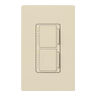 Dimmer, Rocker Switch, Halogen, Incandescent, 120V, 300W, Light Almond, 1-Pole