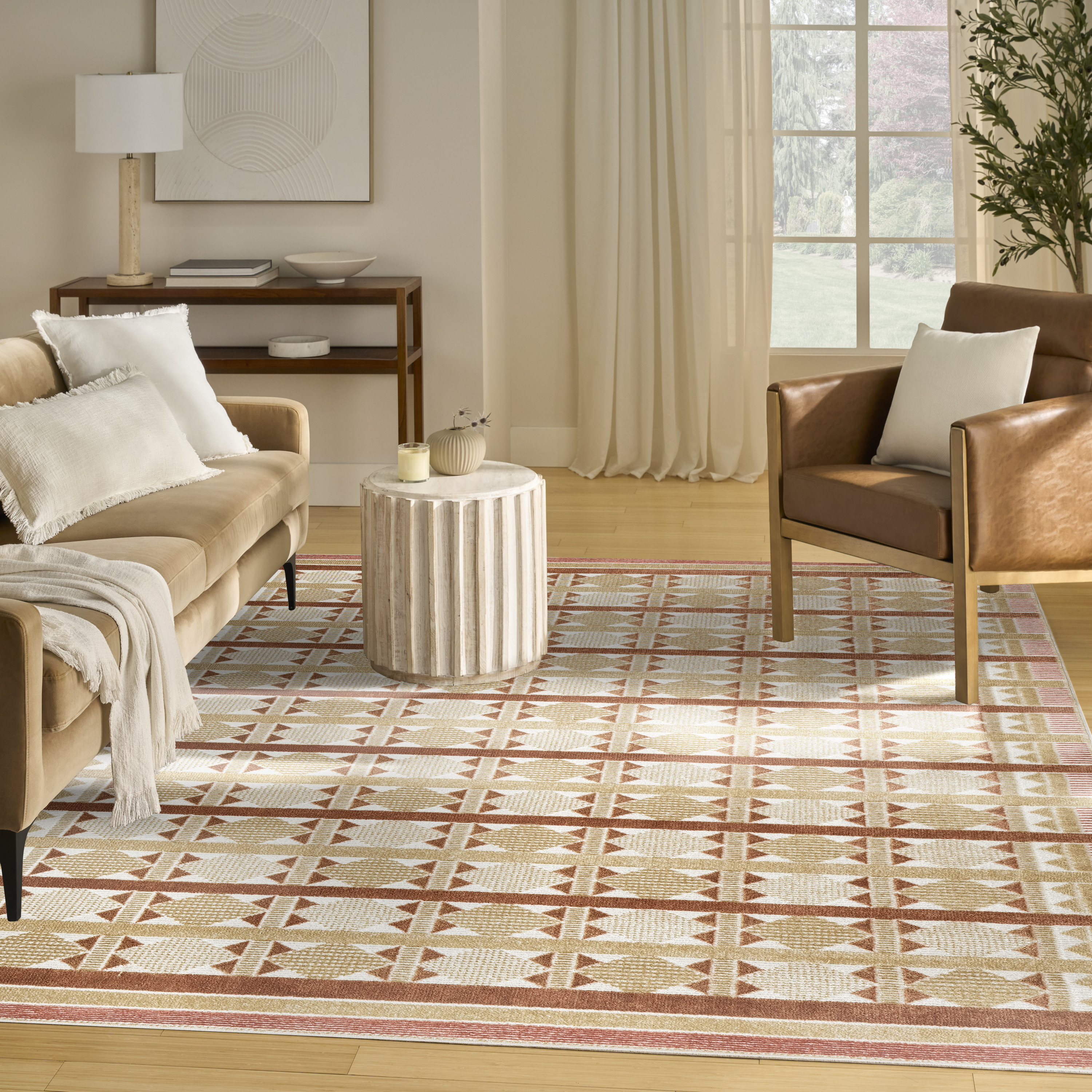 Nourison Nordic 8' x 10' Rust Modern Indoor Rug