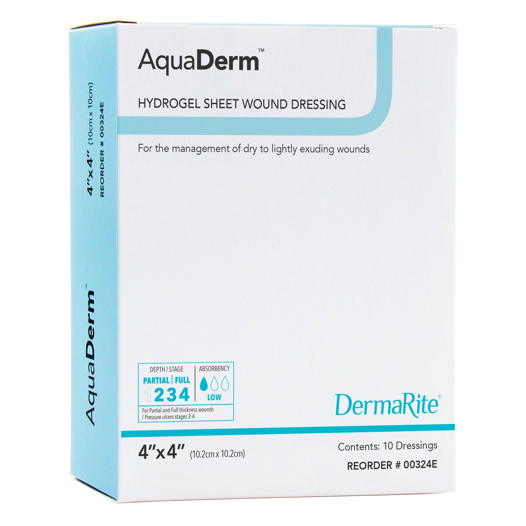 DermaRite AquaDerm™ Hydrogel Sheet, 4 x 4 Inch