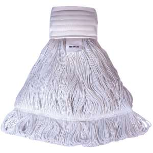 Hillyard, Reflections Nylon Looped-End Finish Mop Head with 5" Headband, Medium, White