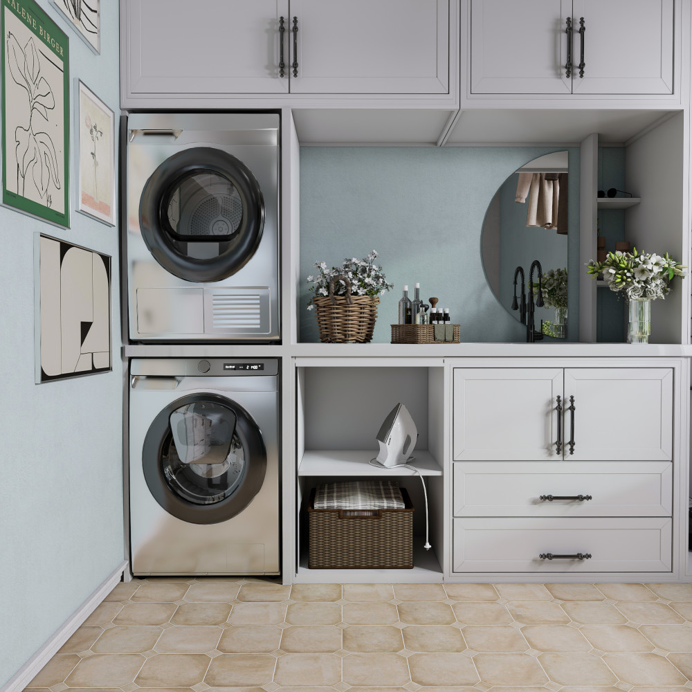 Laverton Octagon Beige with Taco Beige 7-7/8 in. x 7-7/8 in. Porcelain Floor and Wall Tile