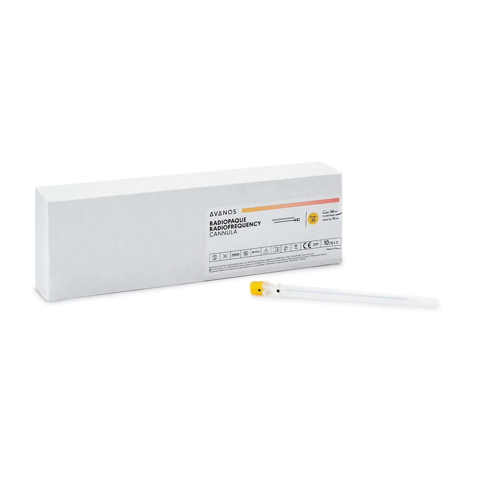Avanos Radiofrequency Cannula, 20 Gauge, 100 mm length