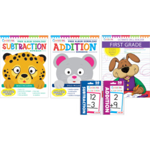 First Grade Skills Workbook & Flashcard Bundle
