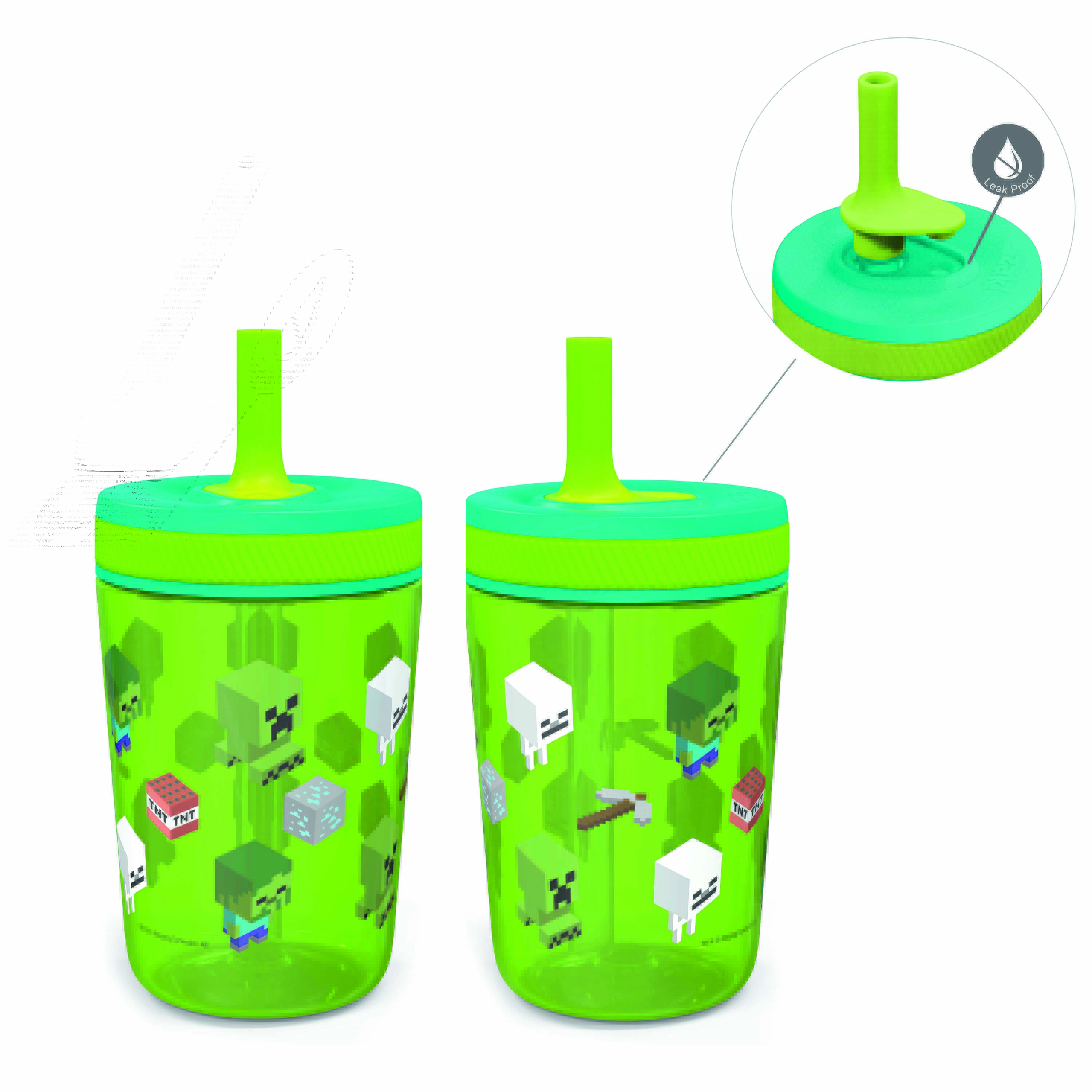 Minecraft 15 ounce Plastic Tumbler with Lid and Straw, Creeper, Ghosts and More, 2-piece set slideshow image 1 Minecraft 15 ounce Plastic Tumbler with Lid and Straw, Creeper, Ghosts and More, 2-piece set slideshow image 1