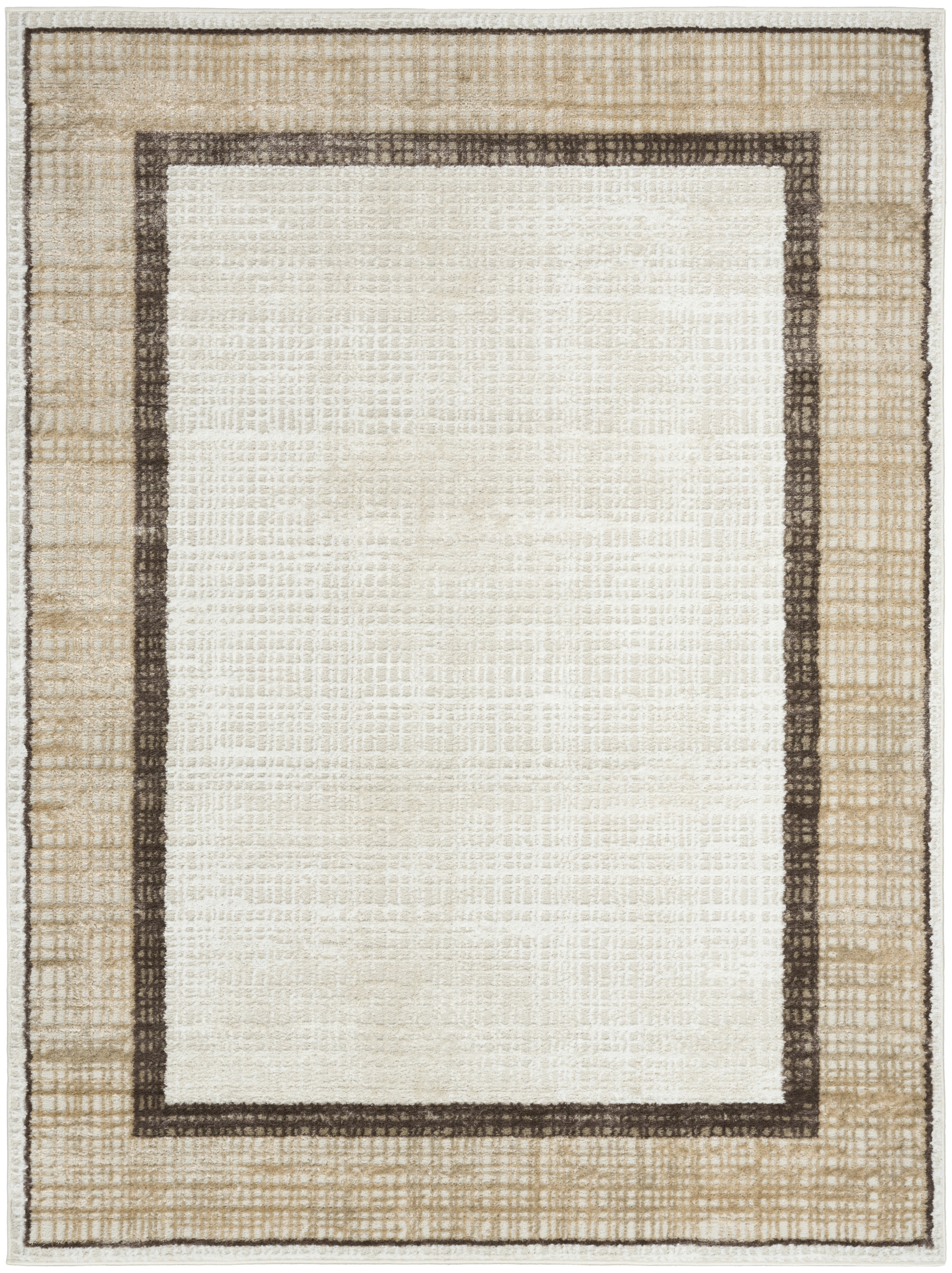 Nourison Dekor 5'3" x 7' Ivory Brown Modern Indoor Rug