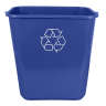 Impact, Soft-Sided Wastebasket with Recycle Logo, 7 gal, Plastic, Blue, Rectangle, Receptacle