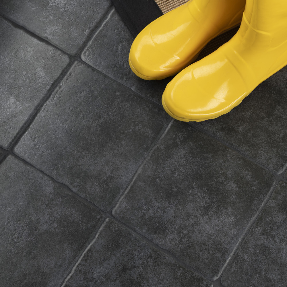Costa Grafito 7.75x7.75 Square Ceramic Floor and Wall Digital Pattern