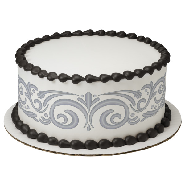 Silver Filigree PhotoCake® Edible Image® Strips