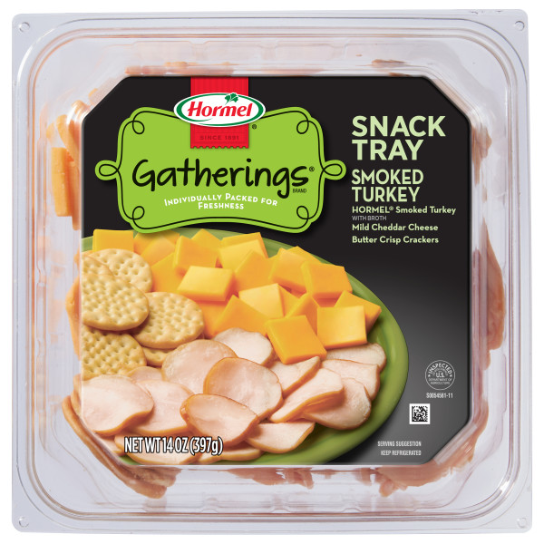 HORMEL GATHERINGS(r) Snack Tray, Turkey & Cheese, 6/14 oz. . C1C1 - Front Center In Package (Hi Res)