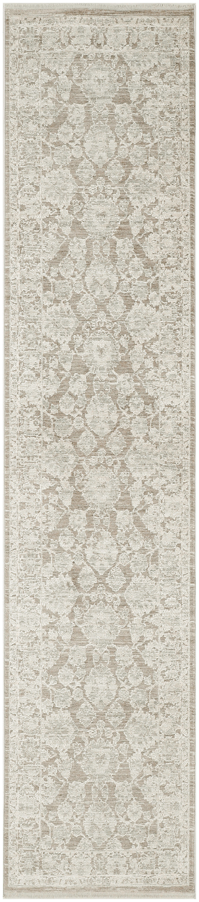 Nourison Shadows 2'2" x 12' Ivory Mocha Vintage Indoor Rug