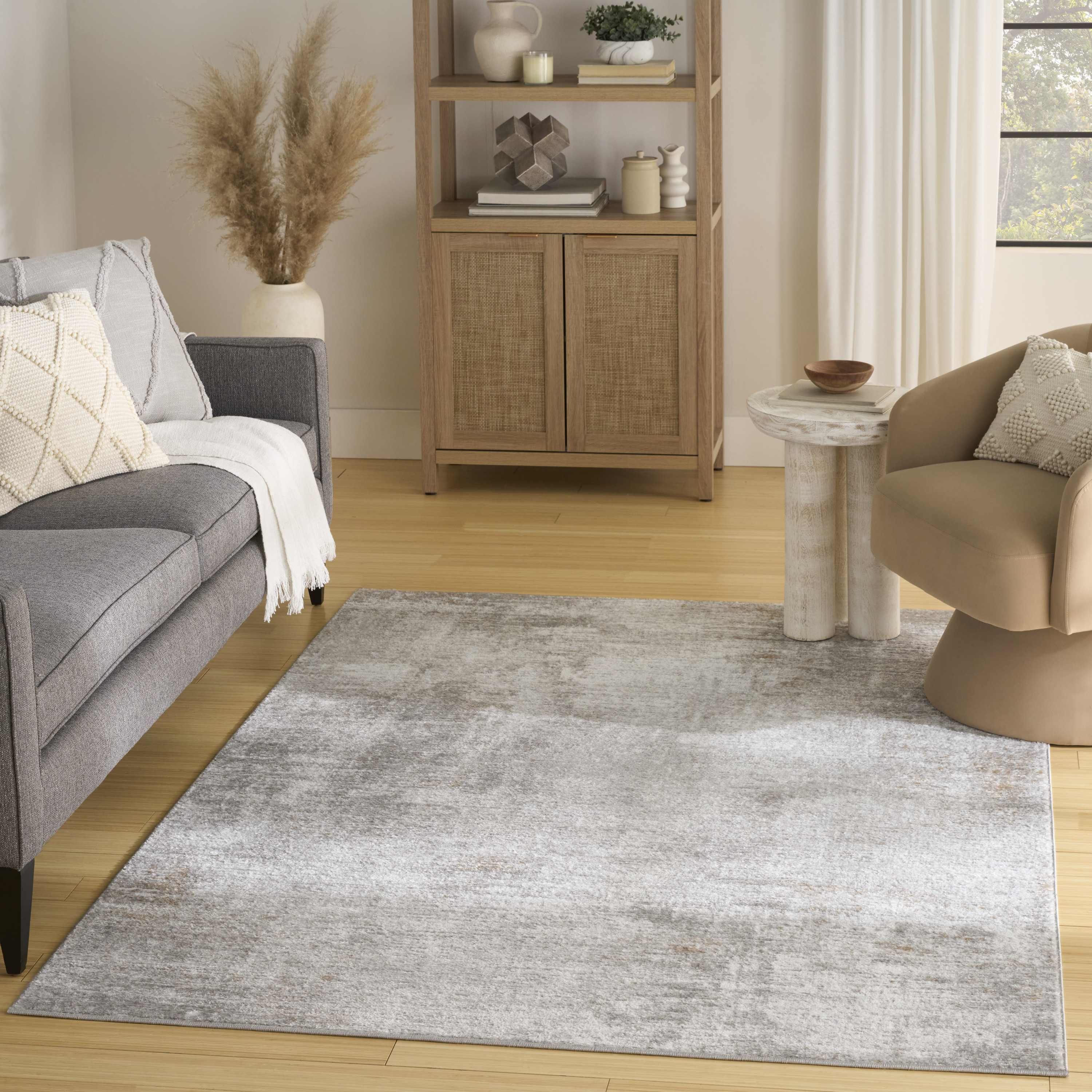 Nourison Dekor 5'3" x 7' Grey Modern Indoor Rug