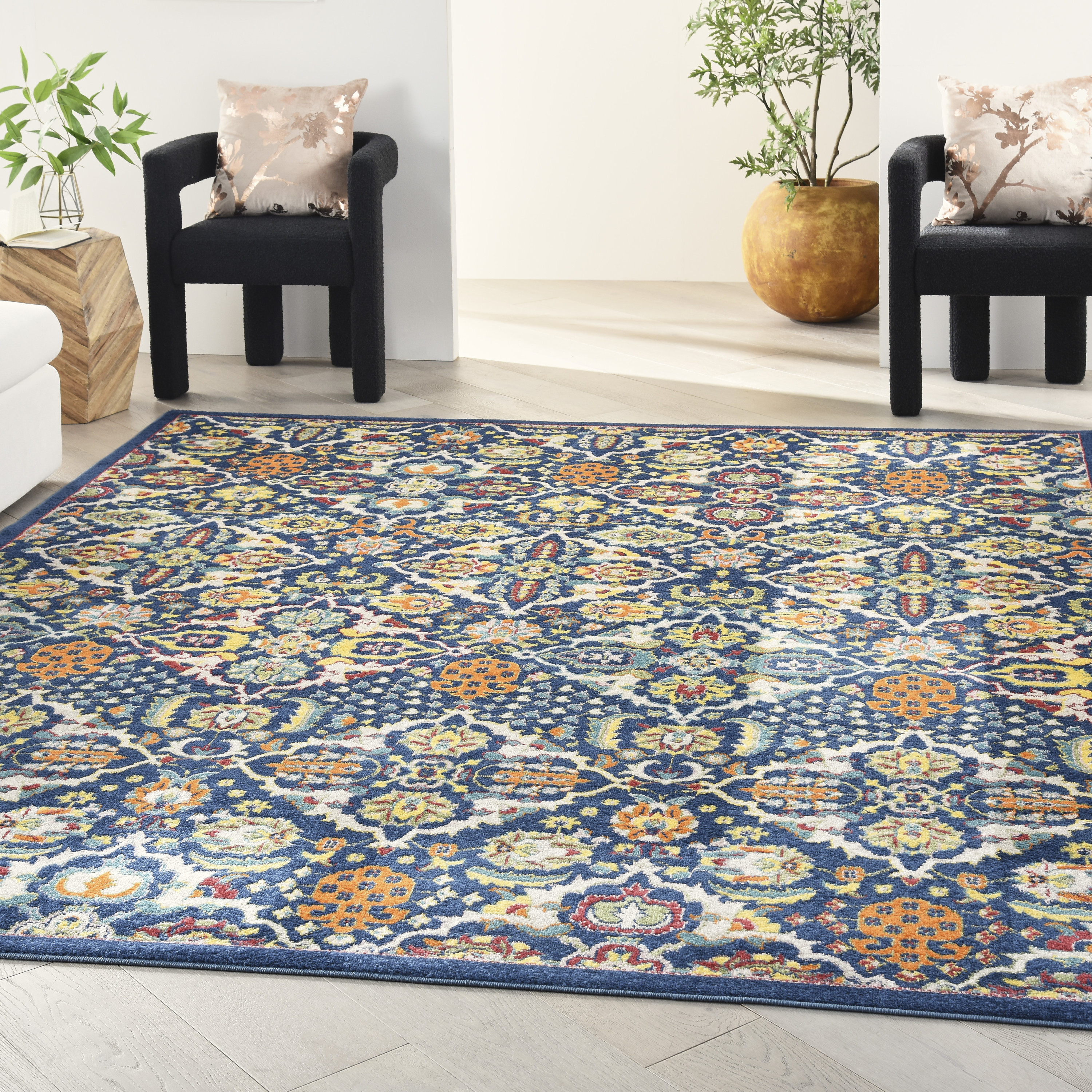 Nourison Allur 9' x 12' Navy Multicolor Bohemian Indoor Rug