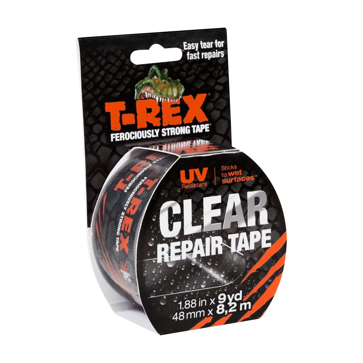 T-REX® Ferociously Strong Clear Repair Tape - Clear, 1.88 in. x 9 yd.