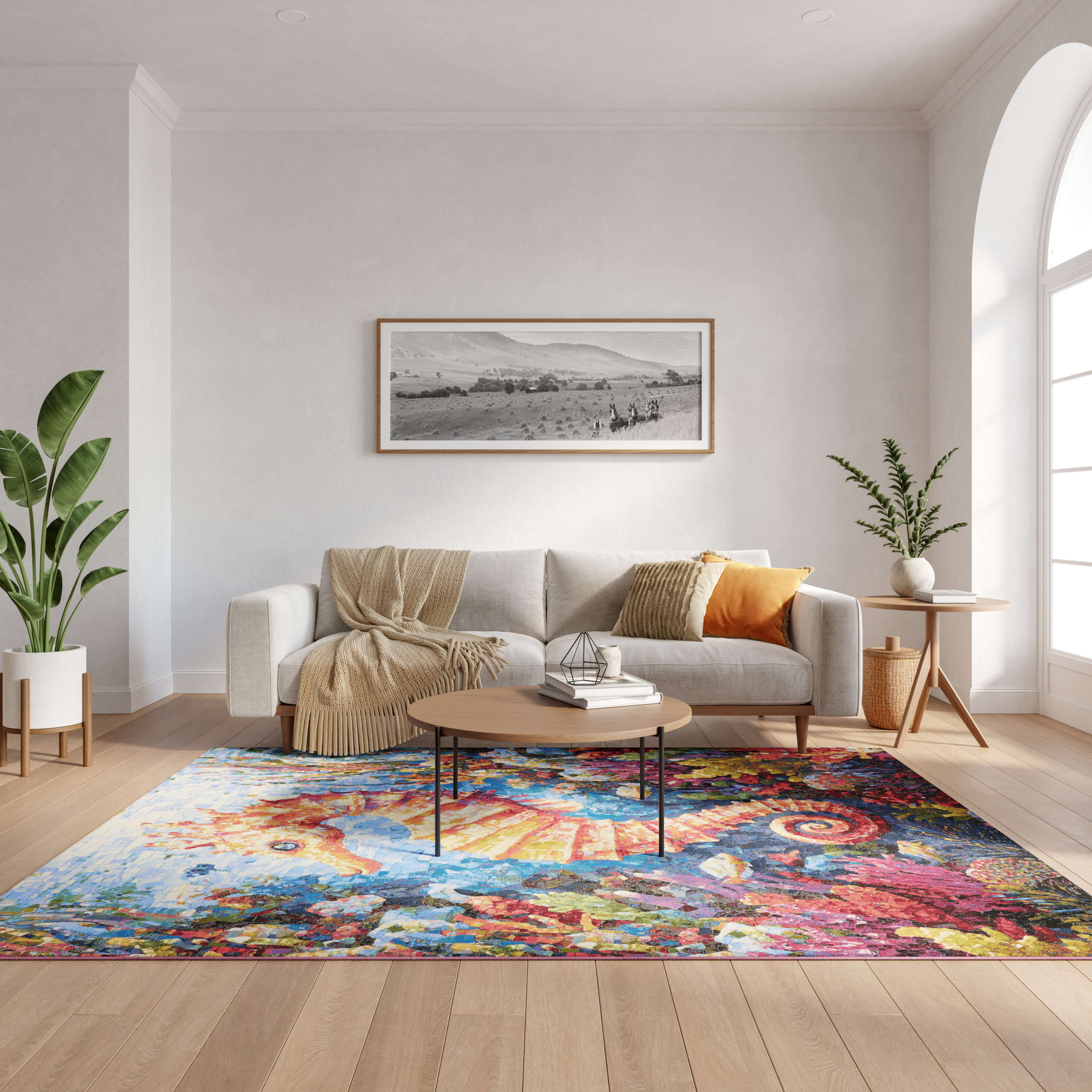 Nourison Color Splash 4' x 6' Multicolor Coastal, Nautical & Beach Rug