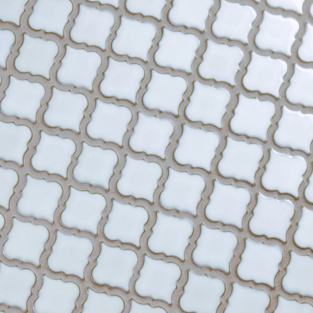 Hudson Tangier Silk White 12-3/8 in. x 12-3/8 in. Porcelain Mosaic Tile