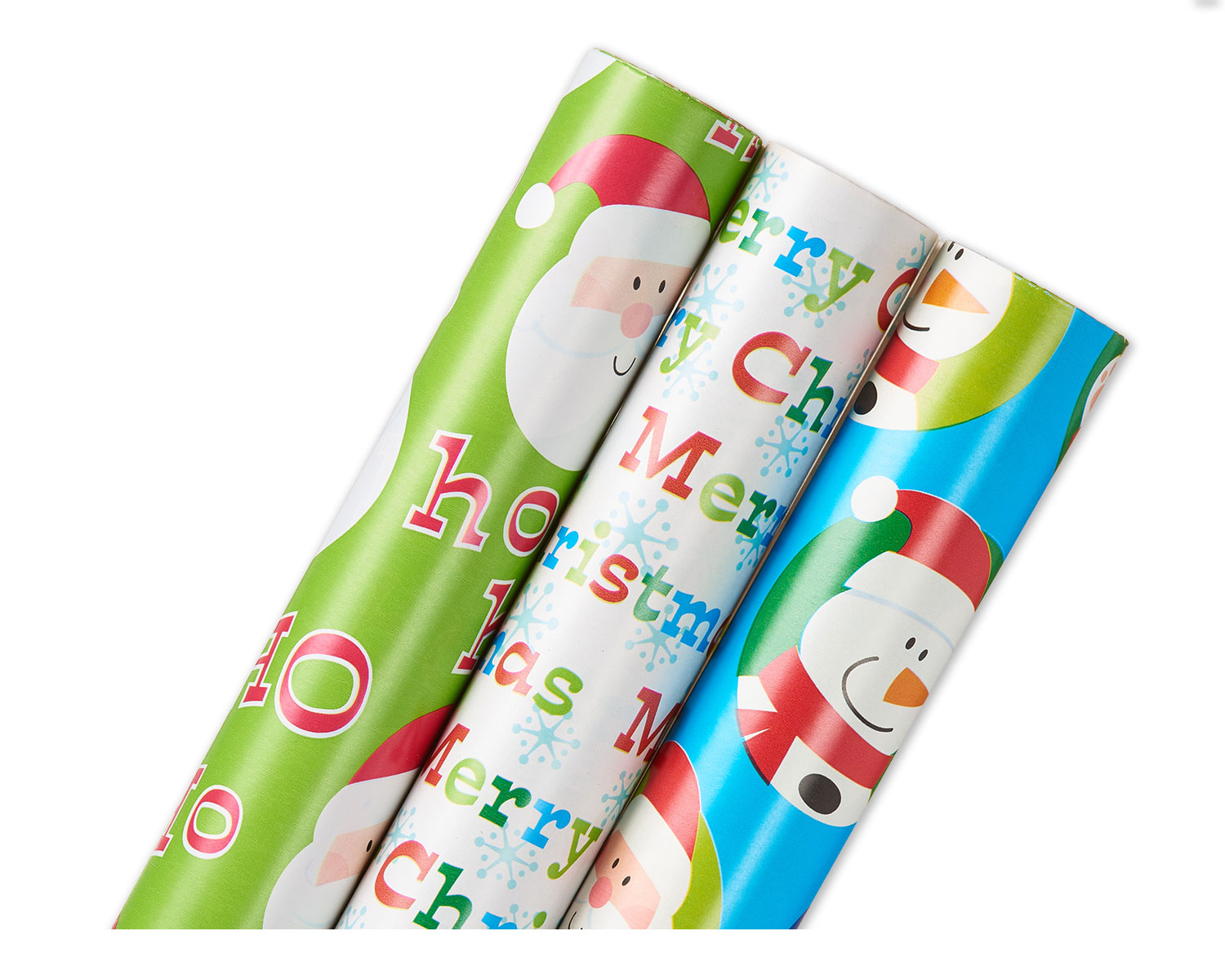 Christmas Wrapping Paper, 3-Roll Pack, 102 Total Sq. Ft. | American