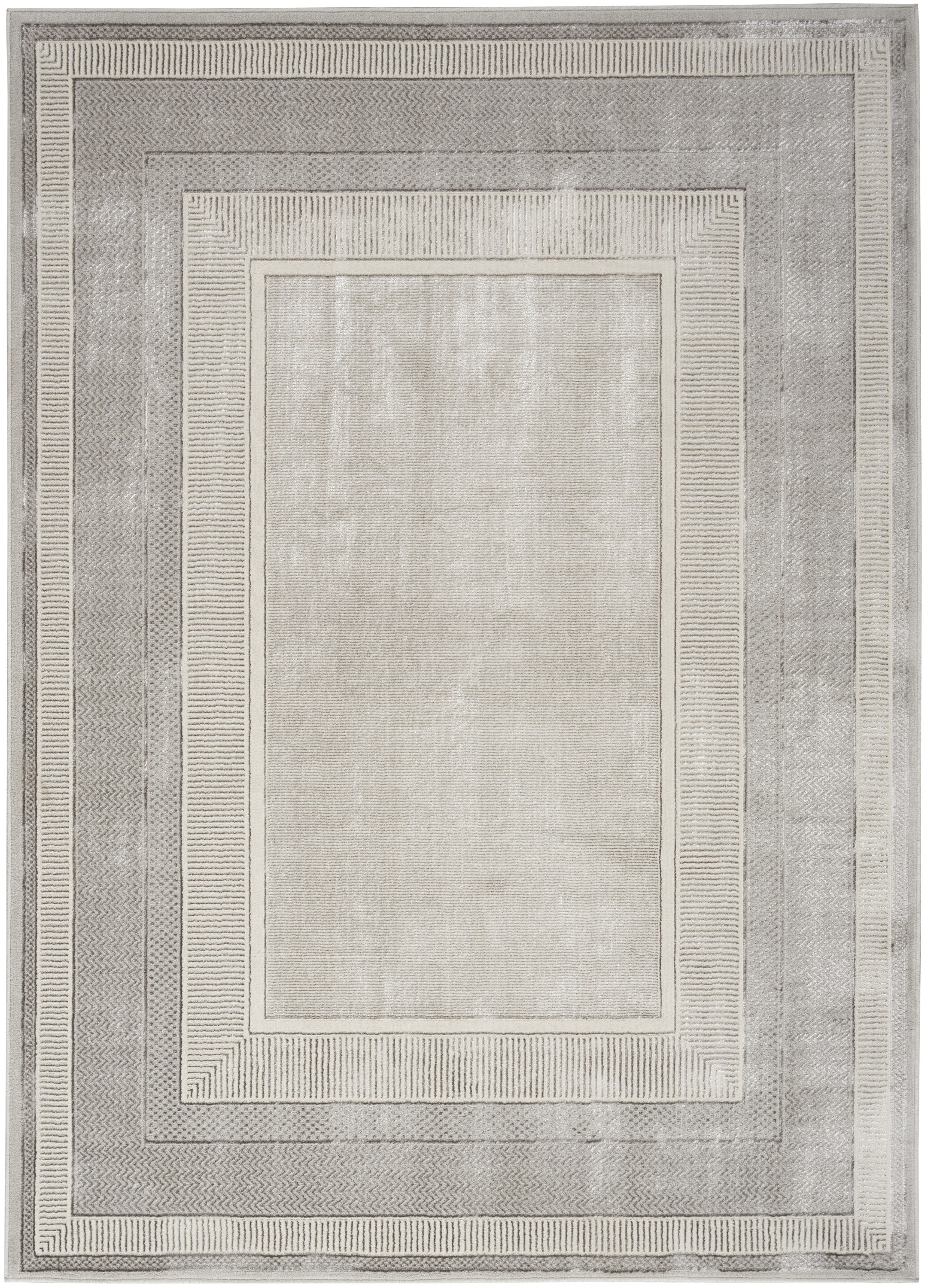Nourison Glitz 5'3" x 7'3" Silver Modern Indoor Rug