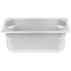 Fourth-size 4-inch-deep Super Pan® heavy-duty stainless steel steam table pan with flat corners