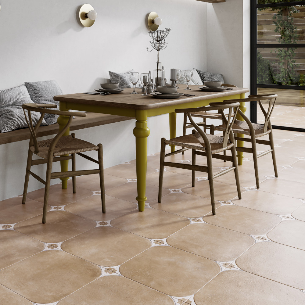 Tetuan Cotto 17-3/8 in. x 17-3/8 in. Porcelain Floor and Wall Tile