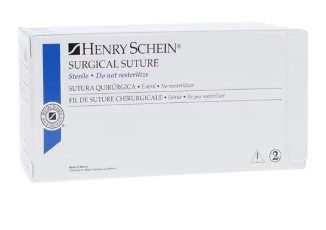 Henry Schein 4-0 Polyglycolic Sutures, C-6, Undyed Braided, 27"
