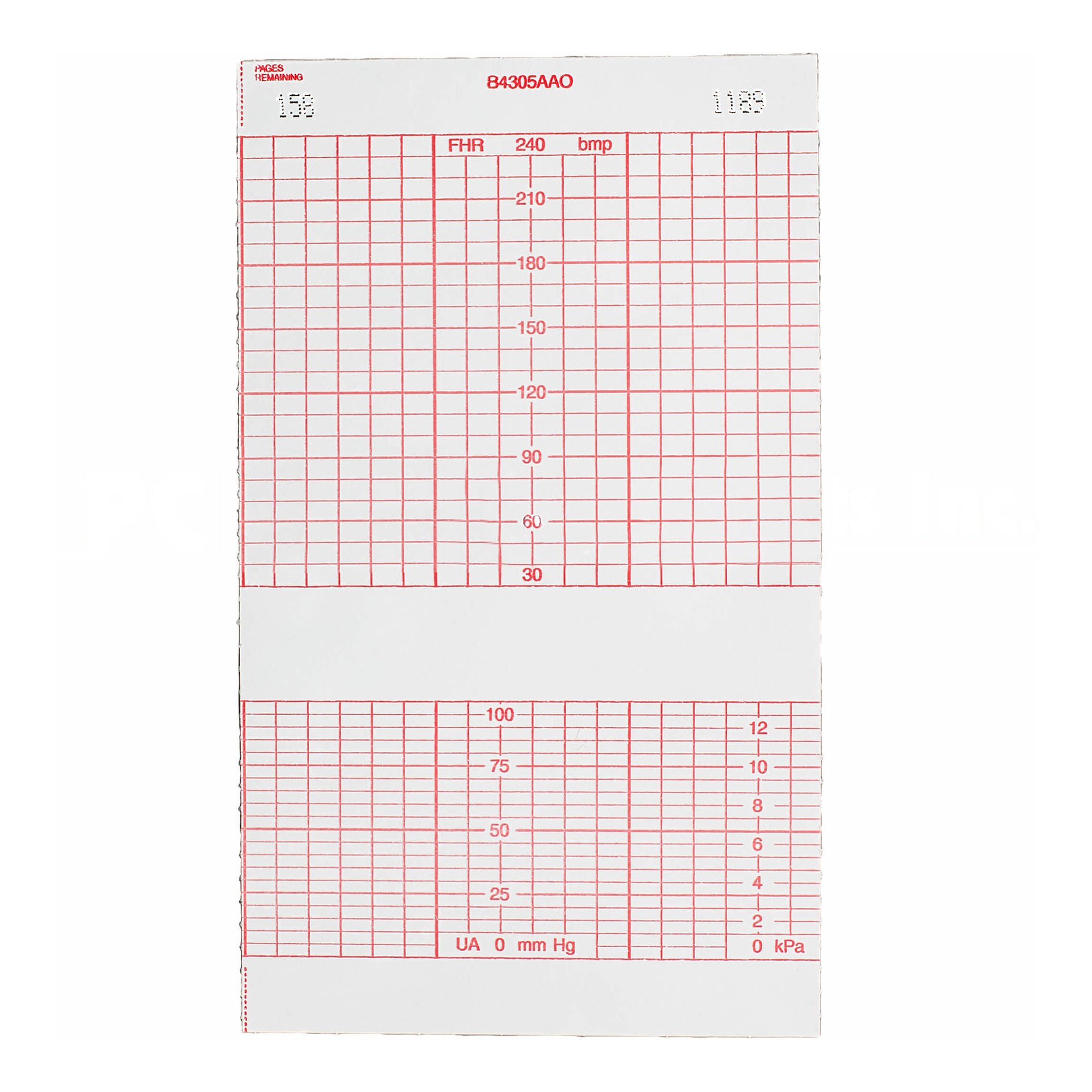 Recording Chart Paper Life Trace® Z-Fold Red Grid