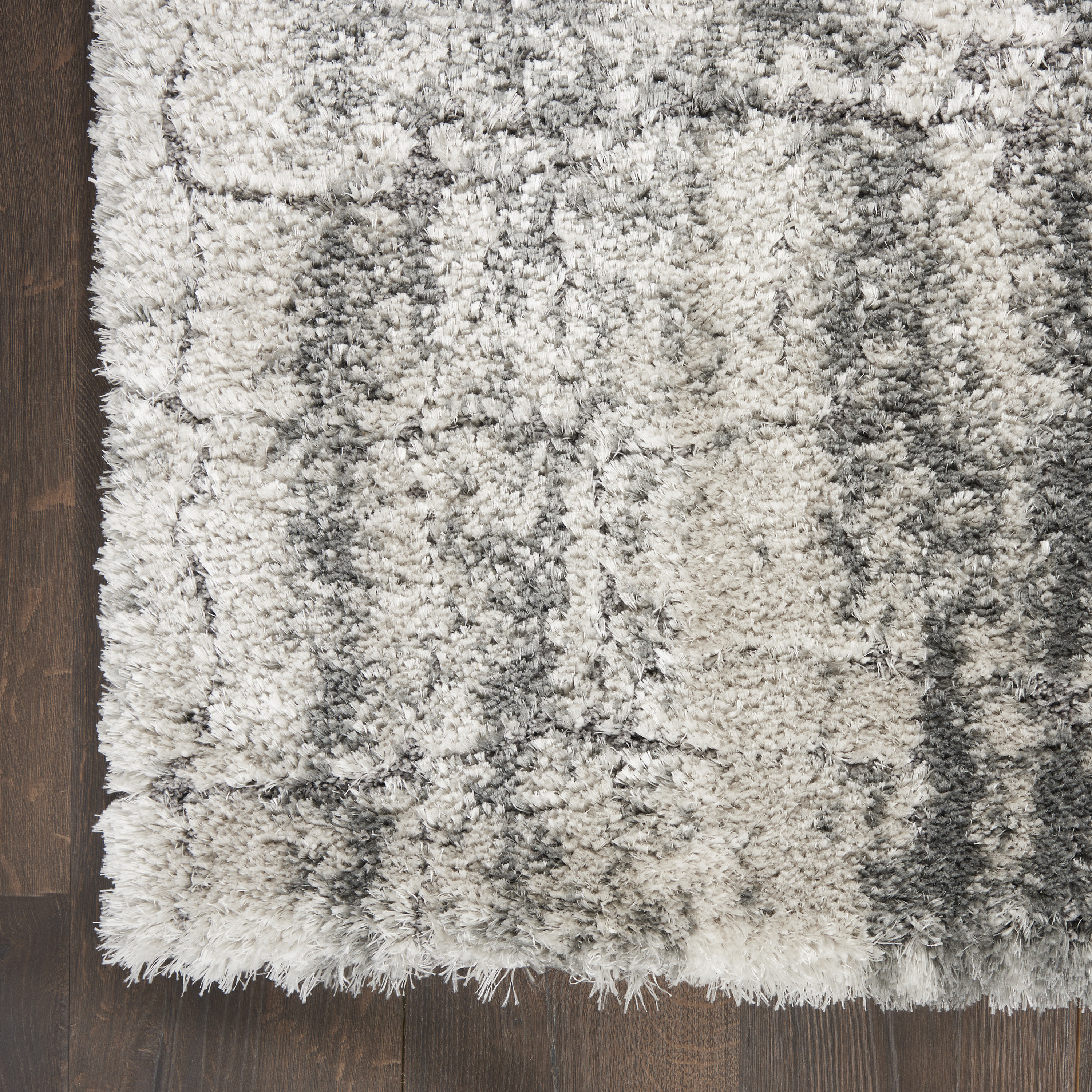 Nourison Dreamy Shag 9' x 12' Ivory Charcoal Shag Indoor Rug