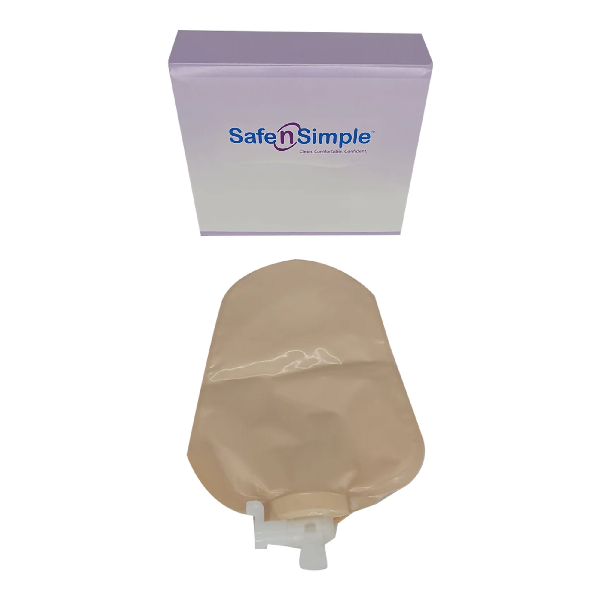 Safe N Simple POUCH, UROSTONY 2PC FLNG TRNSPRNT 9" 45MM (10/BX 8BX/CS)