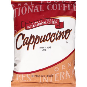 GENERAL FOODS INTERNATIONAL CAFÉ Irish Cream Cappuccino Powder, 2 lb. Container (Pack of 6) image